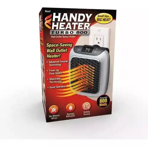 Mini Calentador Handy Heater Turbo 800w Portatil Color Gris