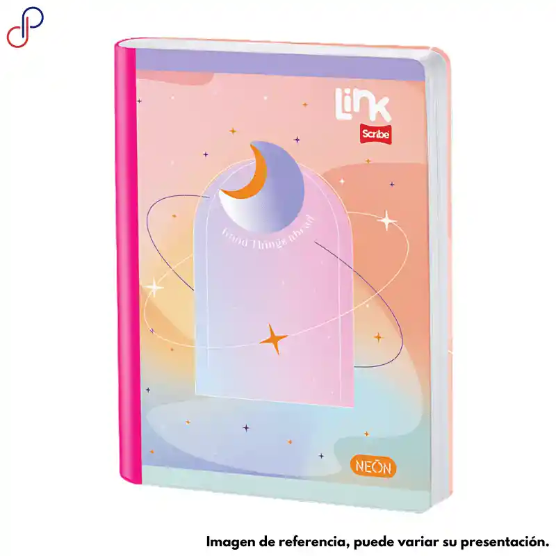 Cuaderno Con Stickers Cosido Grande Rayado Link Scribe Femenino 100h