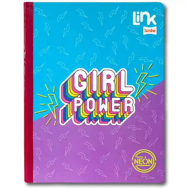 Cuaderno Con Stickers Cosido Grande Rayado Link Scribe Femenino 100h