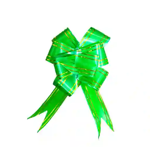 Moño Lazo Mediano Para Regalo Color Verde 45 Cm X 2.5 Cms X 2 Unidades