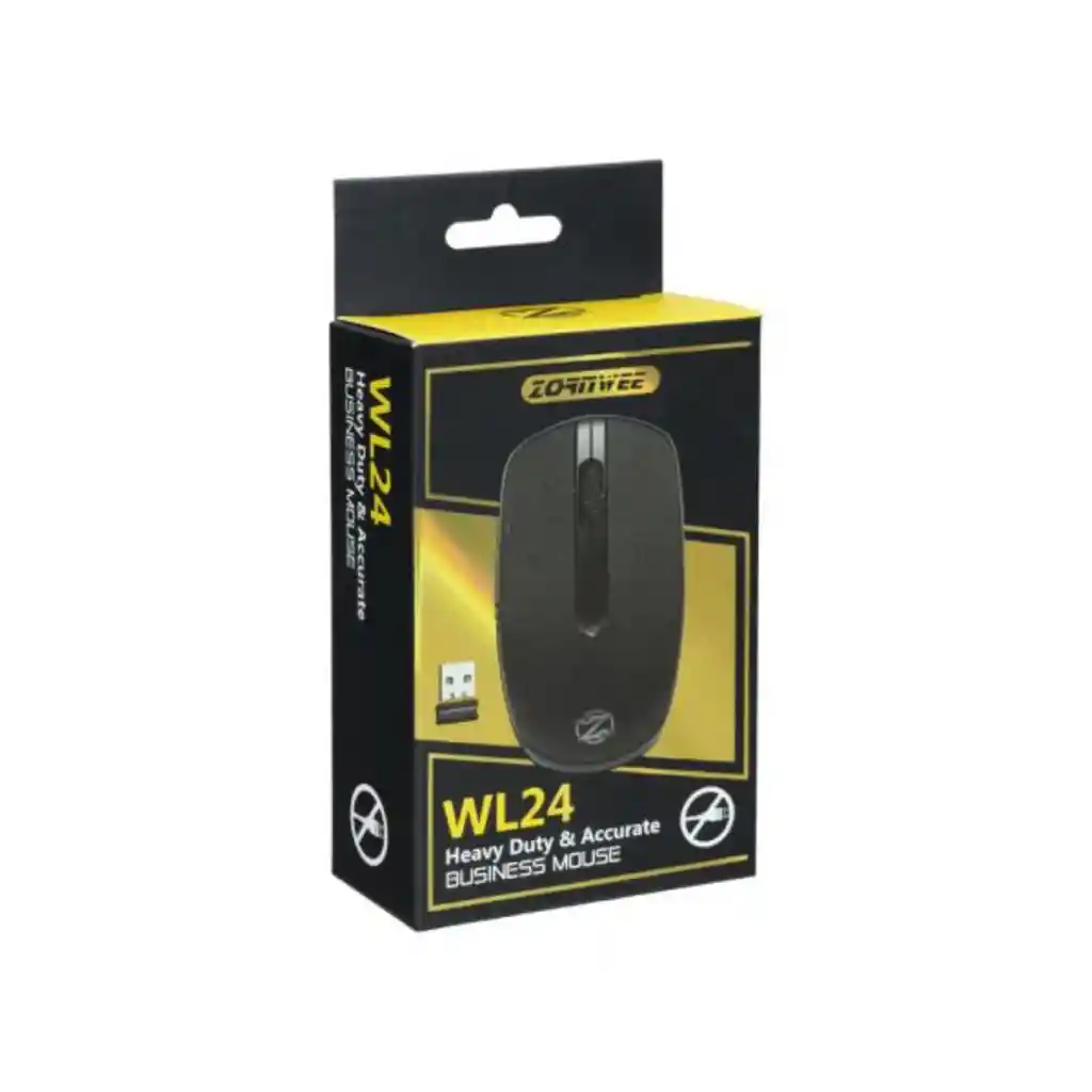 Raton Mouse Inalambrico Nano Receptor Usb Negro Zornwee Wl24