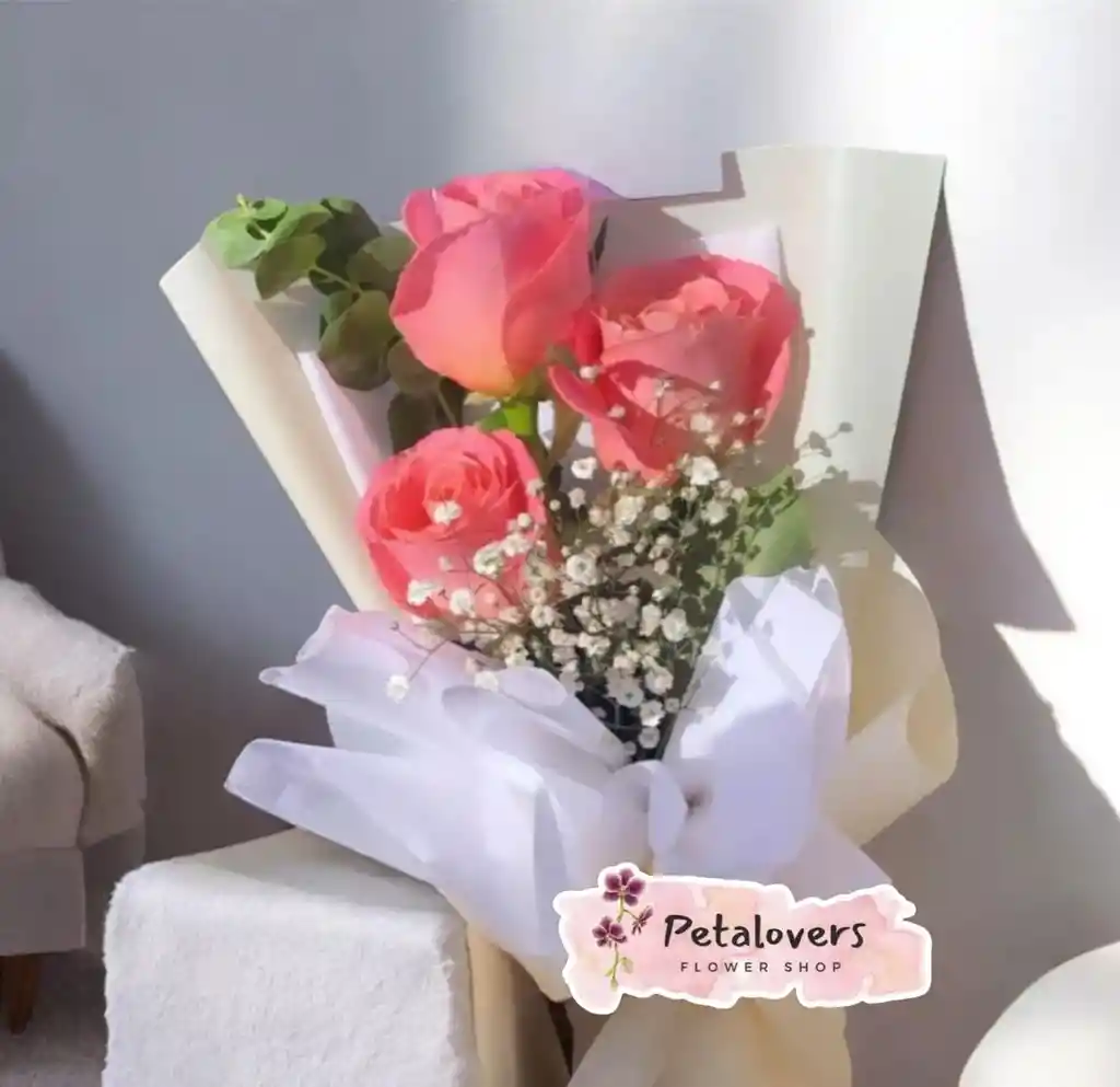 Flores Ramo Rosas Salmón Dia De La Madre Arreglo Flores