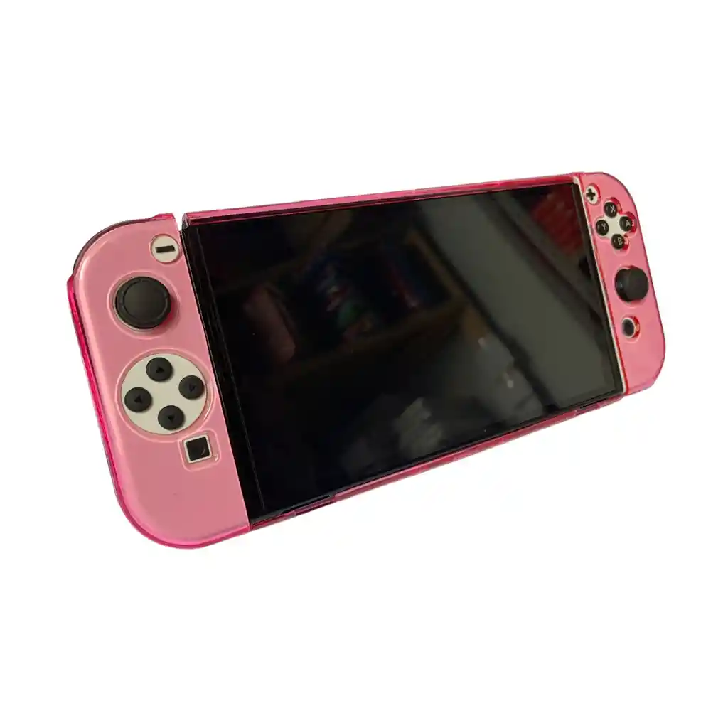 Acrílico Protector Rosa + Vidrio Para Nintendo Switch Oled