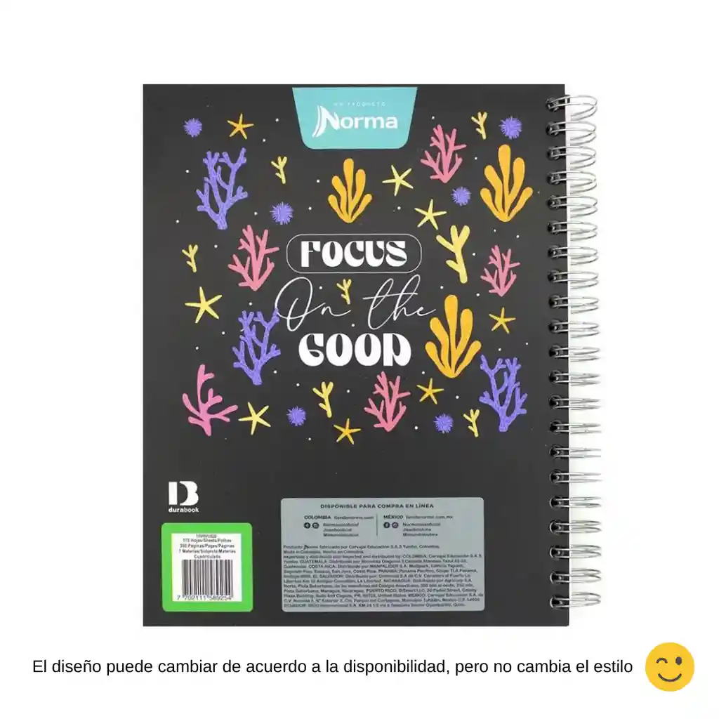 Cuaderno 5 Materias Argollado Grande Femenino