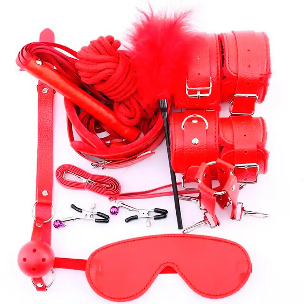 Kit Erotico Sado Deluxe Bondage 50 Sombras 26495-38 Rojo