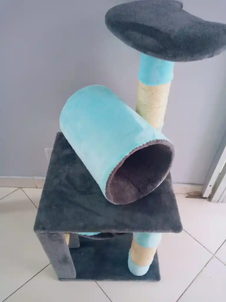 Gimnasio Para Gato Mediano Verde Menta Con Gris