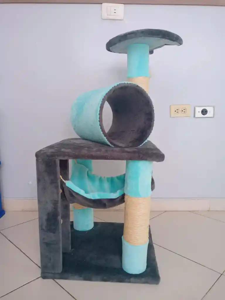 Gimnasio Para Gato Mediano Verde Menta Con Gris