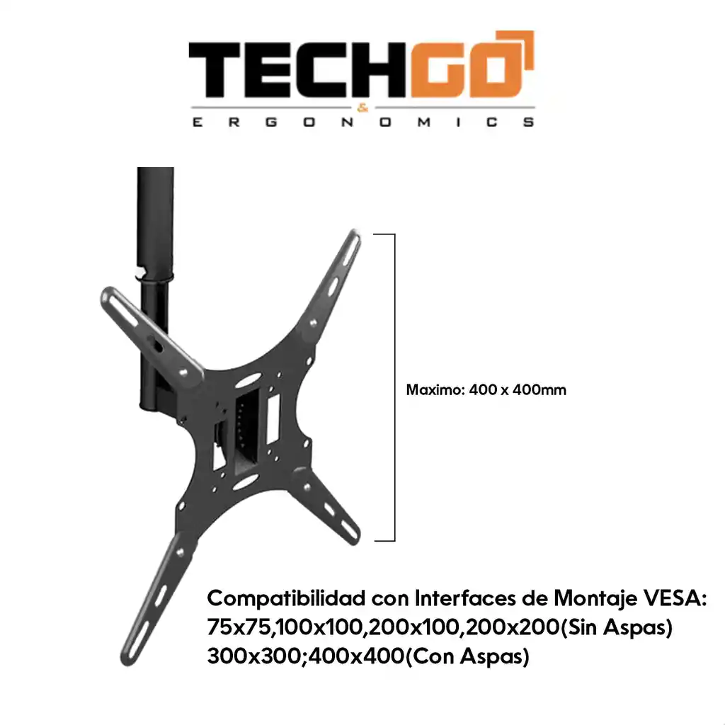 Soporte De Techo Inclina Tv 23 A 55 30kg Techgo Spt-2202a