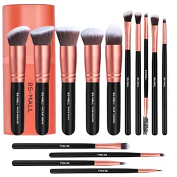 Kit De Brochas De Maquillaje X 14 Bs Mall Tarro Rosa