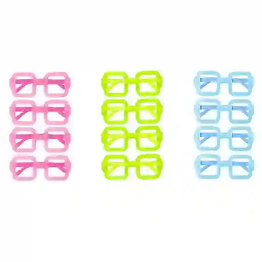 Gafas Plasticas Cuadradas Neon Para Fiestas Y Hora Loca