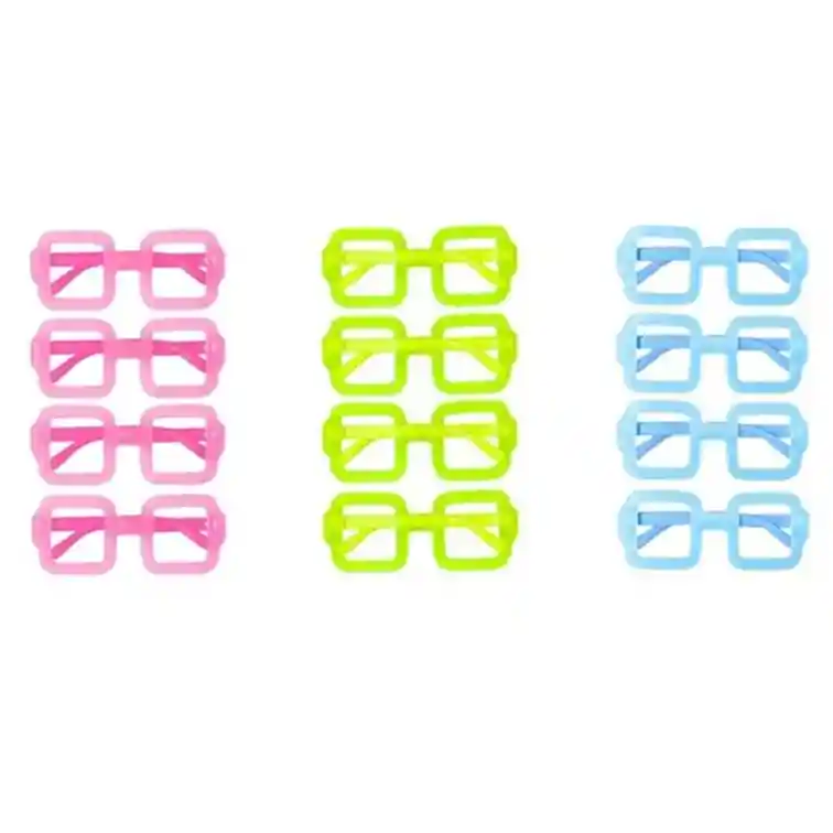 Gafas Plasticas Cuadradas Neon Para Fiestas Y Hora Loca