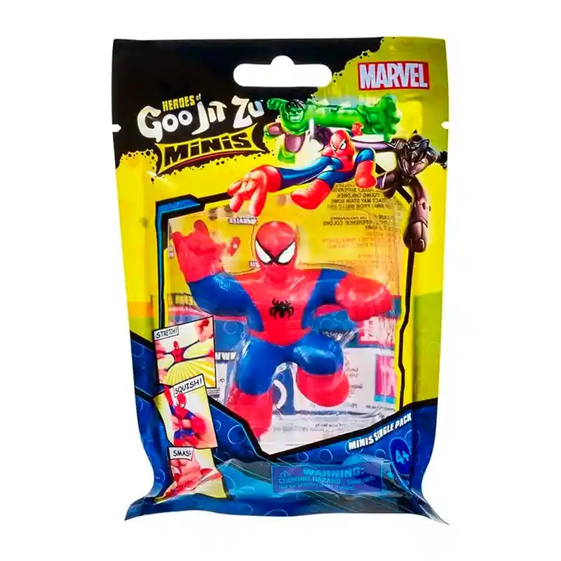 Goo Jit Zu Minis Marvel Spiderman Rojo Con Azul