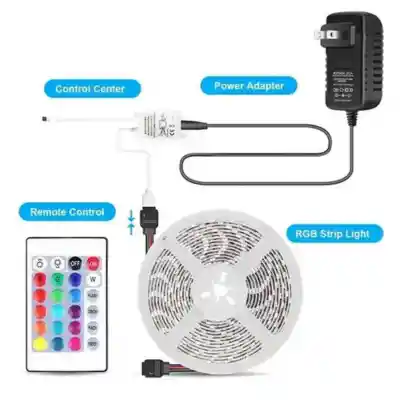 Cinta De Luz Led Multicolor Rgb 5 Metros Tira Led + Control *3