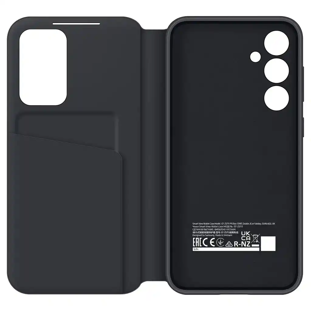 Cover Con Tapa Ventana Billetera Samsung Galaxy S23 Fe Color Negro