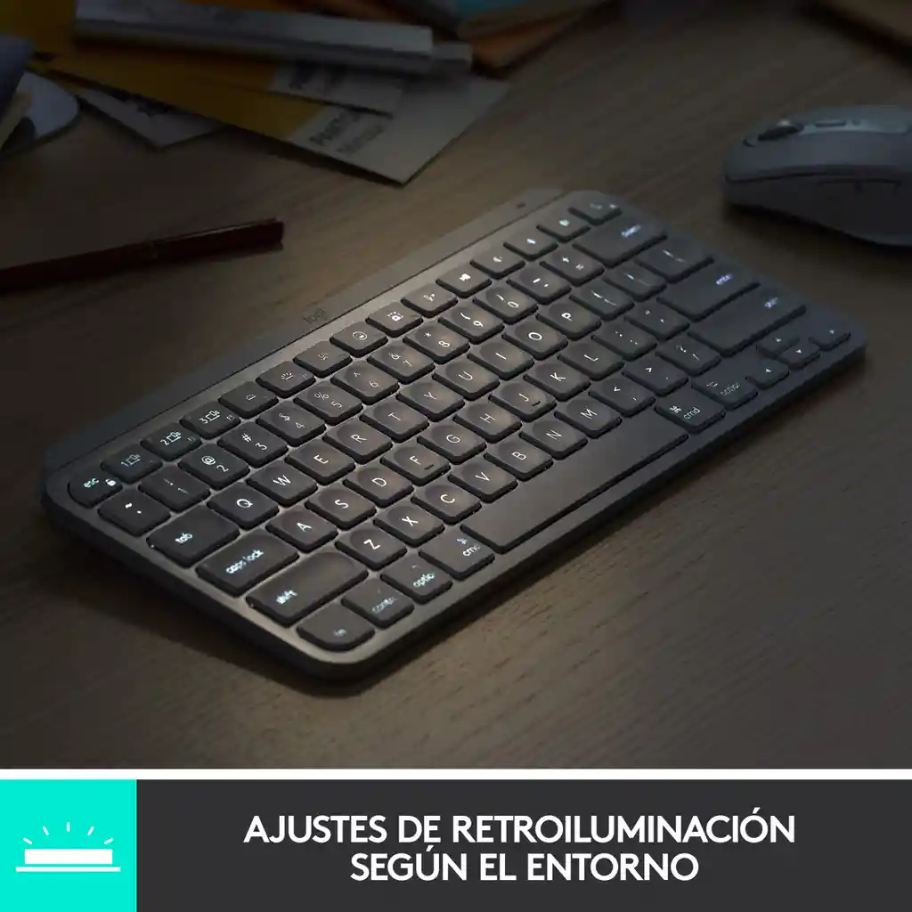 Teclado Avanzado Logitech Mx Keys Mini Iluminado Recargable Gris