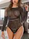 Body Sexy Para Mujer Manga Larga Imitación Brillantes