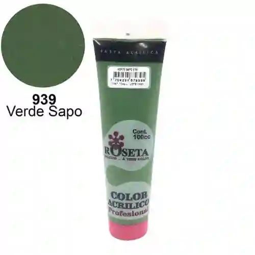 Roseta Pasta Acrilica - 100cc, Verde Sapo 939