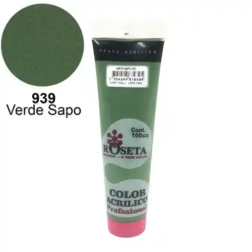 Roseta Pasta Acrilica - 100cc, Verde Sapo 939