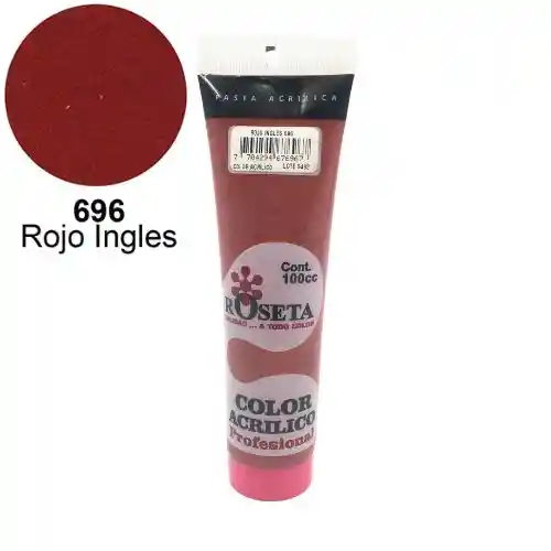 Roseta Pasta Acrilica - 100cc, Rojo Ingles 696