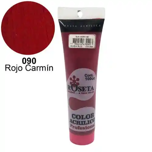 Roseta Pasta Acrilica - 100cc, Rojo Carmin