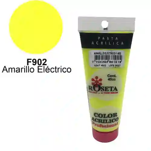 Roseta Pasta Acrilica - 45cc, Amarillo Electrico Fluorescente 902