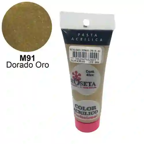 Roseta Pasta Acrilica - 45cc, Dorado Oro Metalizado M-91