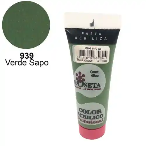 Roseta Pasta Acrilica - 45cc, Verde Sapo 939