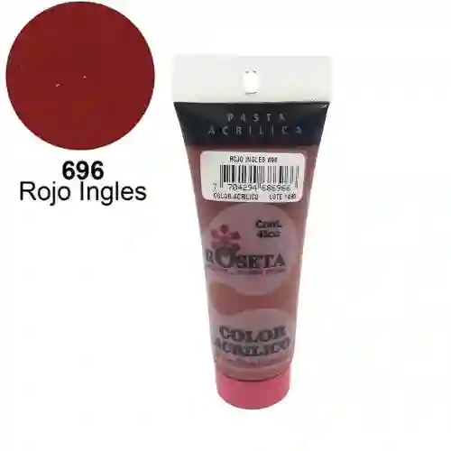 Roseta Pasta Acrilica - 45cc, Rojo Ingles 696