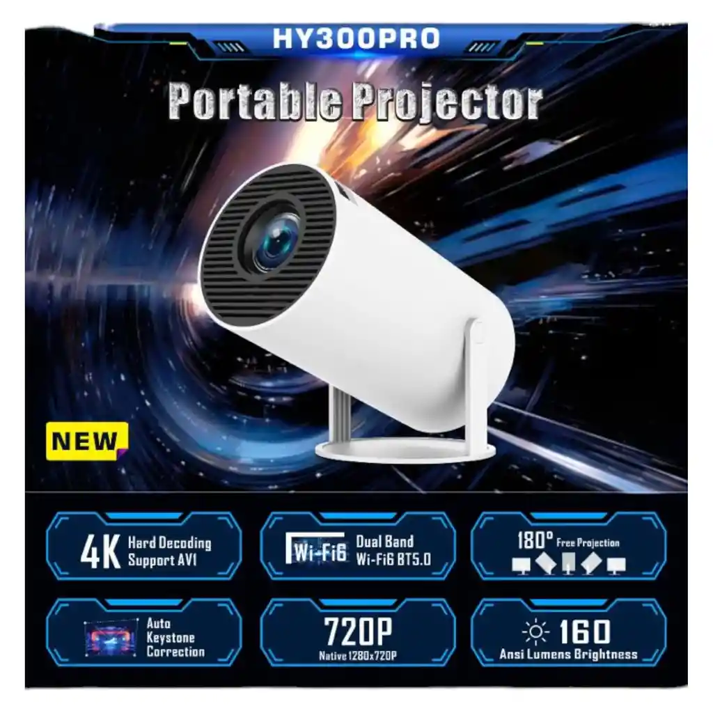 Mini Proyector Led Hy300 Smart Android 12 Blanco 110v /220v