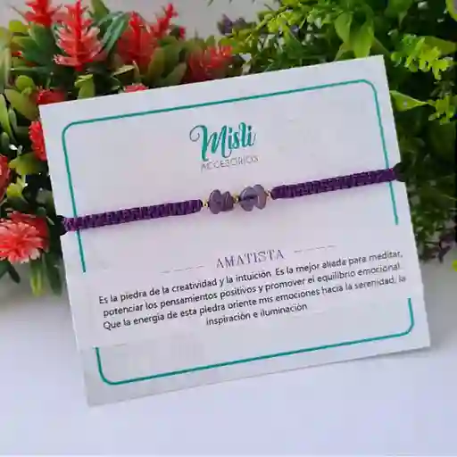 Pulsera Tejida Con Piedras Naturales Manillas Con Significado