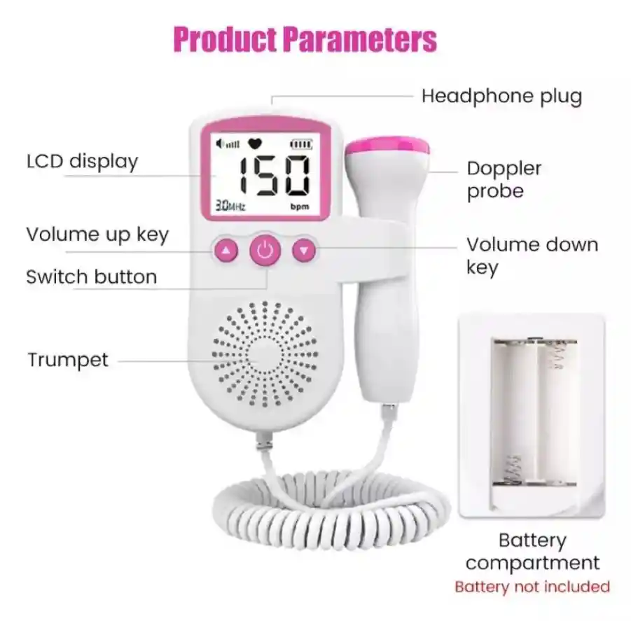 Audifono Cardiaco Para Bebes Monitor De Sonar Doppler Fetal