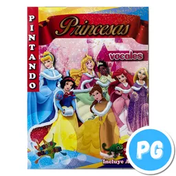 Libro Para Colorear Princesas Disney Vocales Numeros Y Abecedario