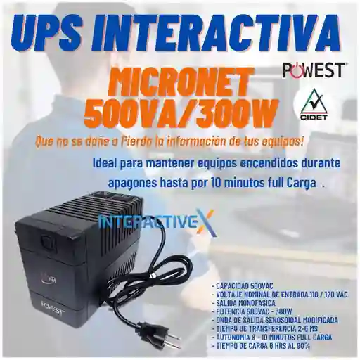 Ups Micronet 500va / Ups Interactiva