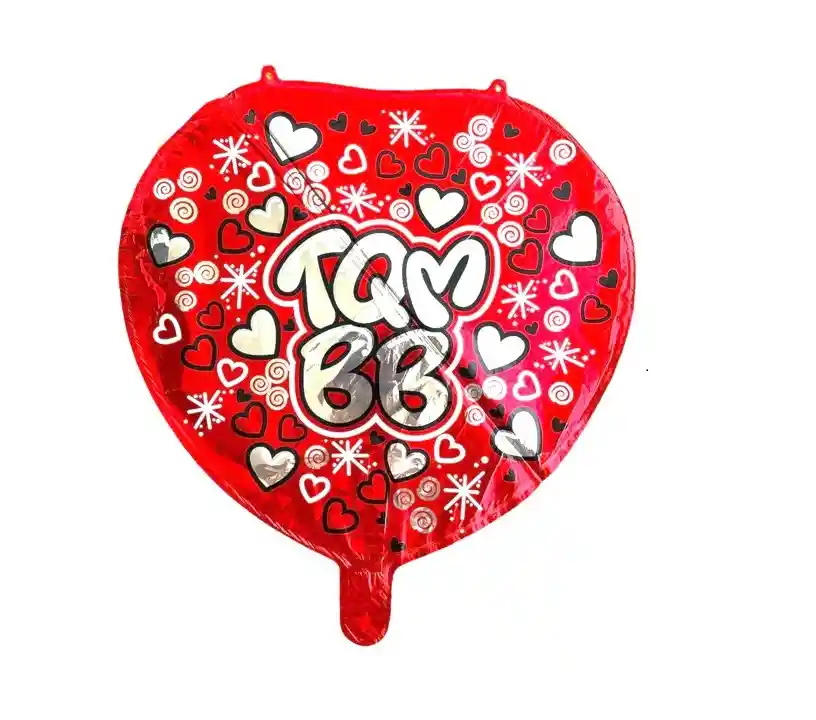 Globo Metalizado Corazon Tqm Bb Rojo 18" 46 Cm Amor Y Amistad San Valentín