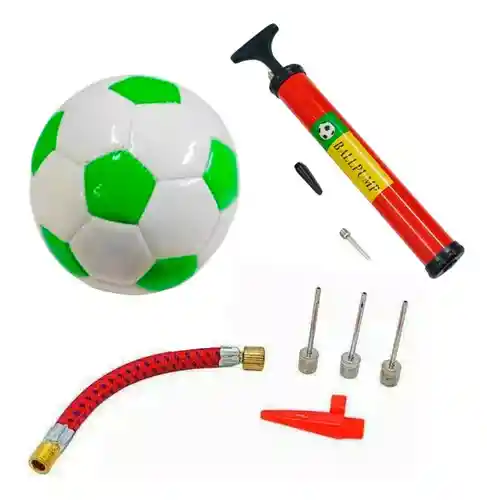 Kit Balón Mini #2 Manguera De Inflar Agujas Inflador Deporte