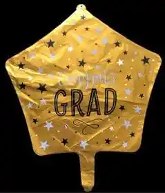 Globo Metalizado Estrella Dorada Congrats Grad( 46cm X 43cm)