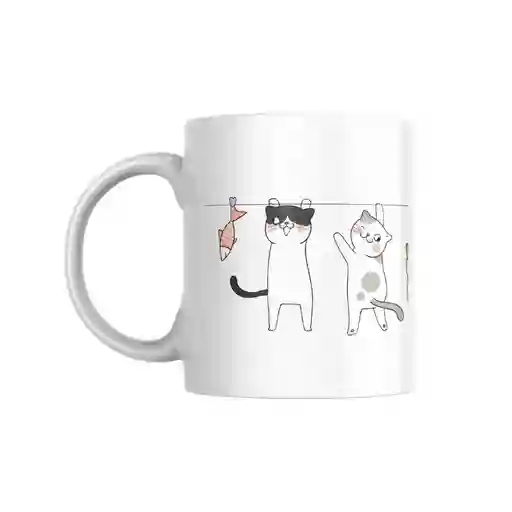 Mug Gatos En El Tendedero 11 Oz.