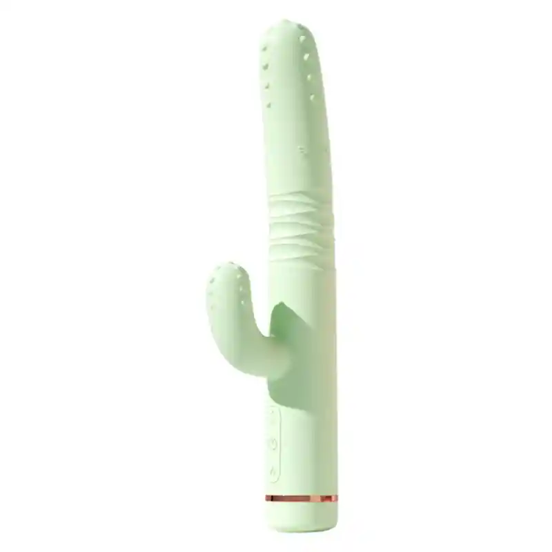 Cactus Vibrador Doble Estimulación Térmico Con Empuje Recargable