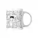 Mug Collage Gatos Blanco Y Negro 11 Oz,