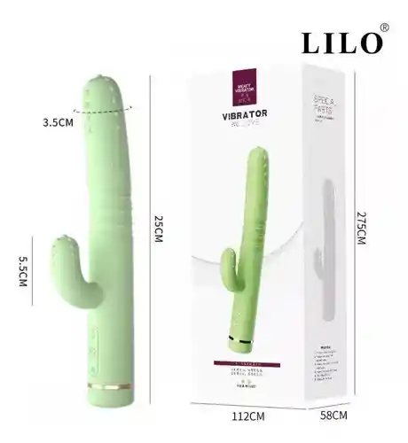 Cactus Vibrador Doble Estimulación Térmico Con Empuje Recargable