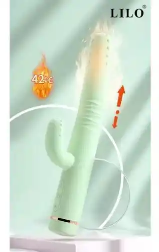 Cactus Vibrador Doble Estimulación Térmico Con Empuje Recargable