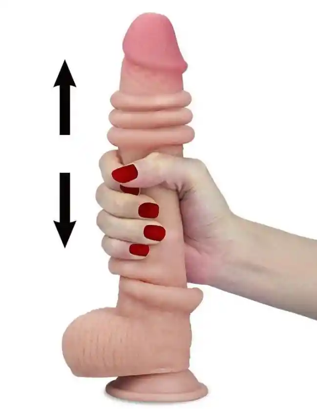 Dildo Vibrador Ultra Realista Con Piel Estirable Y Vèrtebras + Lubricante Neutro