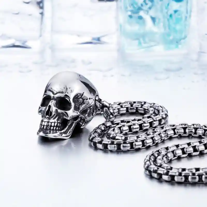 Cadena Calavera En Acero Inoxidable