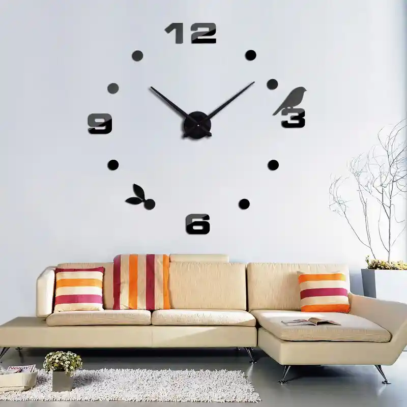 Reloj De Pared 3d Grande 100cm X 100cm Números Ave