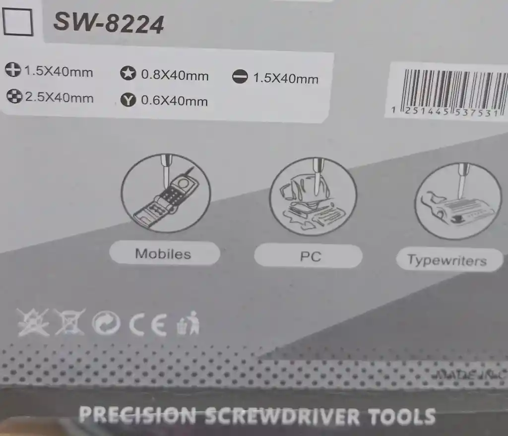 Kit De Destornilladores En Acero X 5 Piezas Para Servicio Técnico Electrónico