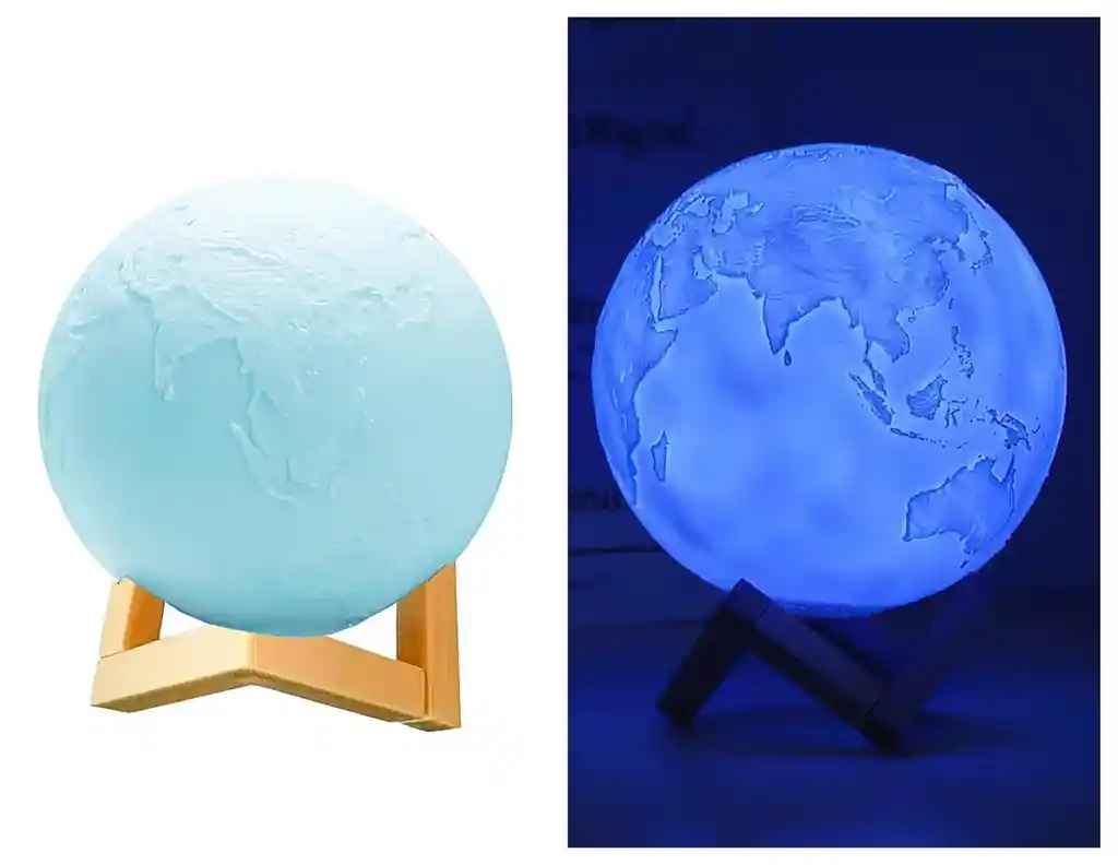 Lampara Planeta Tierra Azul Luminosa 3d