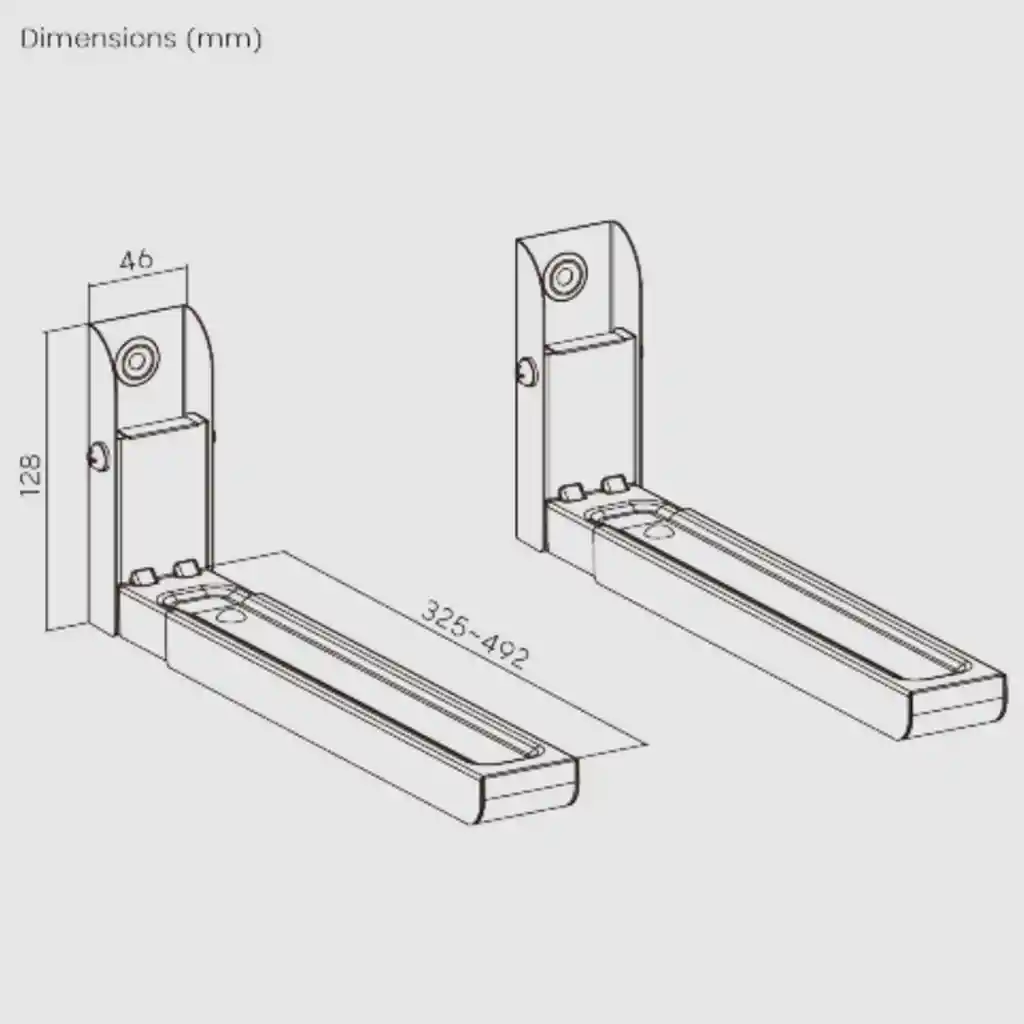 Soporte De Pared Para Horno / Microondas, Techgo Sph1 Gris