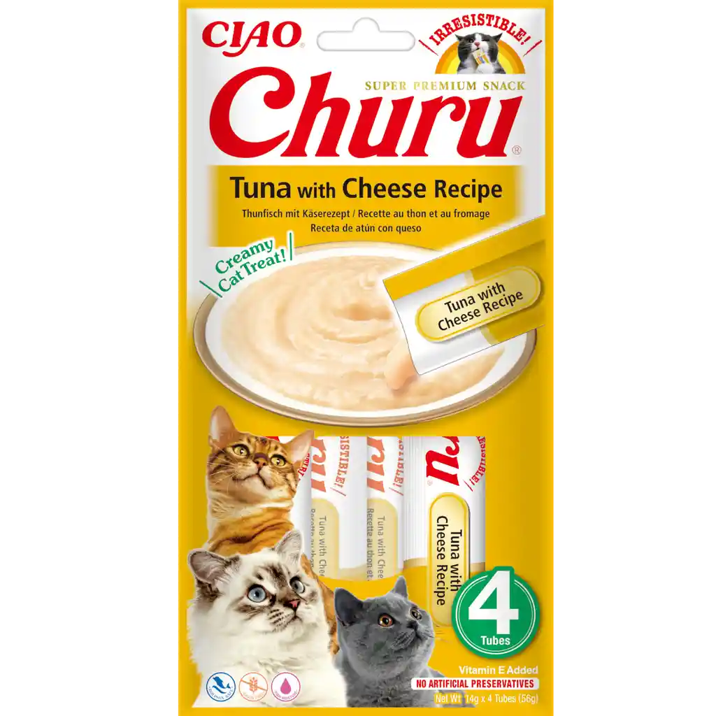 Snack Churu Atún Y Queso X4 Und