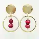 Aretes Perlas Color Cereza