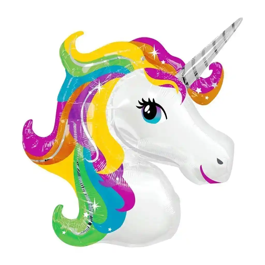 Globo Metalizado Cabeza Unicornio 14 Pulgadas (pequeño) X Unidad